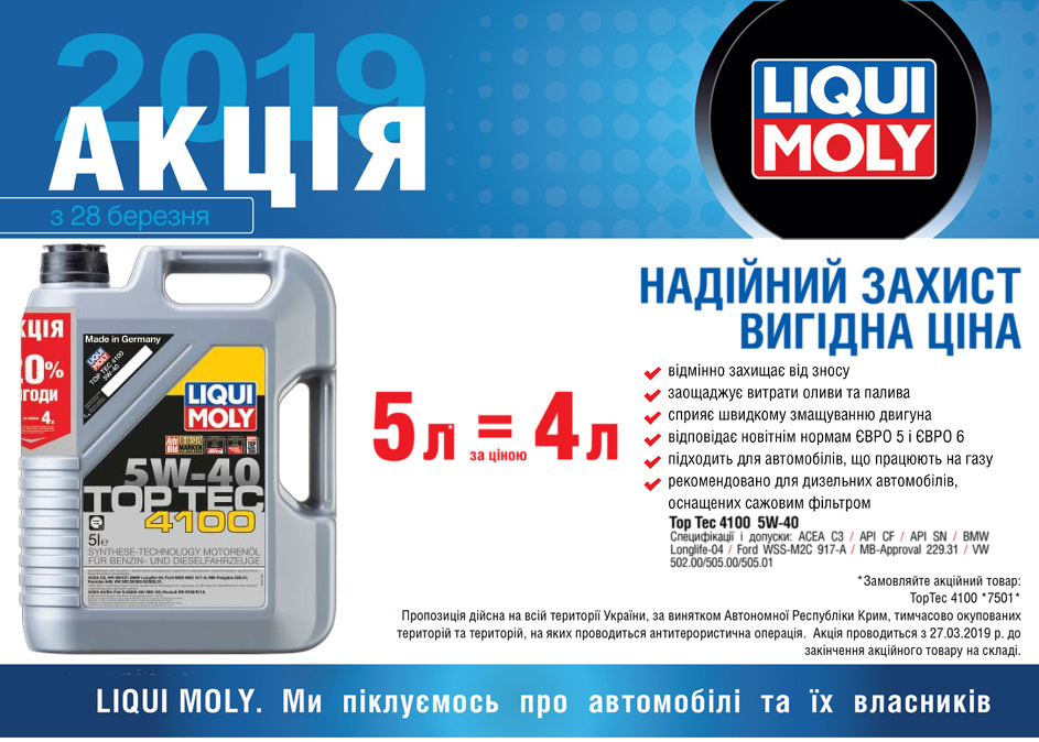 акция ТОП ТЕК 4100- 5 литров по цене 4 литров