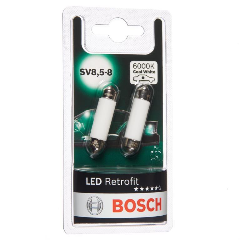 Лампа LED 1W SV8.5-8 LED COOL 2шт BOSCH 1987301509