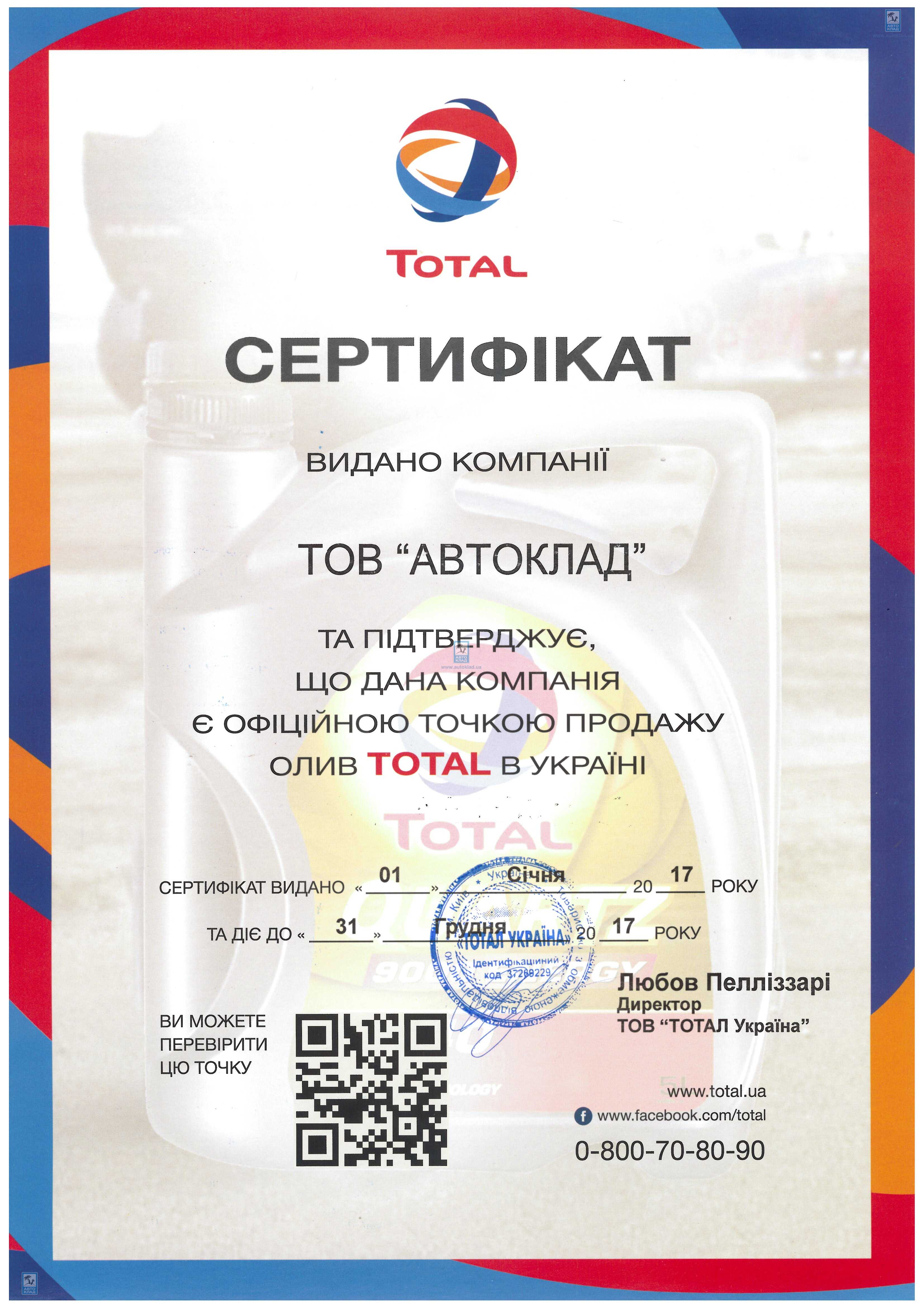 сертификат тотал